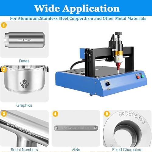 400w Electric Marking Machine Portable Metal Plastic Engraving Machine Desktop Nameplate Tag Marking Tool Adjustable Force,0.05-1mm Depth, for Mark Fixed Character 200x150mm - Image 4