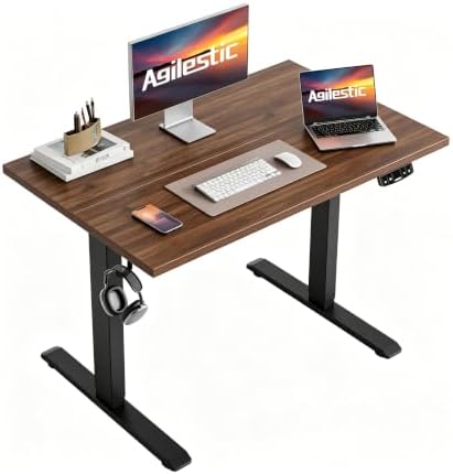 Agilestic Electric Height Adjustable Standing Desk, 48 Inch, Dark Walnut by Agilestic