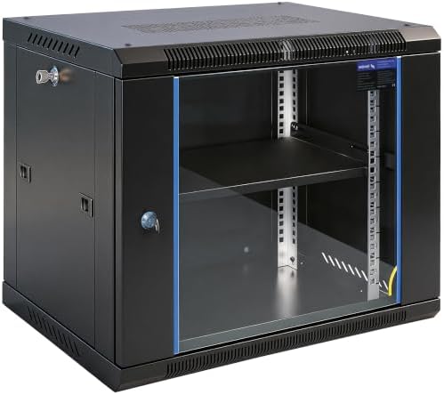 9U Rack, 17.7" Depth Wall Mount Rack Network Cabinet for Office by SAIPWELL