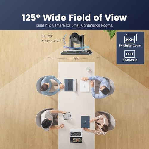 TONGVEO 4K Conference Room PTZ Camera AI-Tracking & Gesture Control USB 3.0 - Image 6