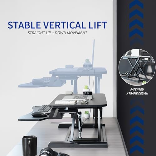 VIVO Light Wood 42 inch Standing Desk Converter, DESK-V042KF - Image 5