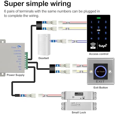 WiFi TUYA Complete Security Access Control System kit with Waterproof RFID Touch keypad Door Lock, smart Remote Door Opener app, Electric Mortise Lock, Metal Sensor Switch, doorbell, Keychain - Image 3