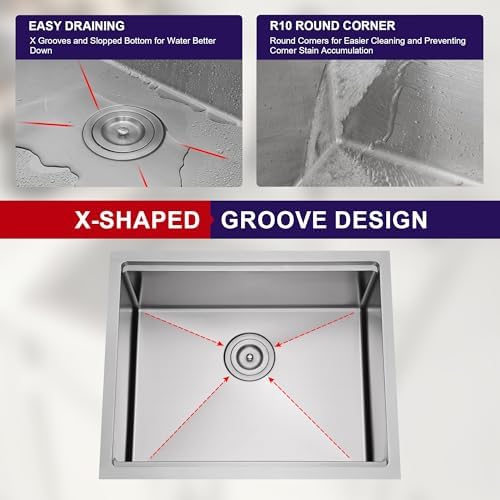 23 Inch Undermount Single Bowl Workstation Handmade Kitchen Sink - Image 4