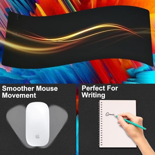 Desk Mat with Wireless Charging, Black Mouse Pad with Wireless Charger, Desk Pad Matt for Desktop, Mousepad Gaming Large Mouse Pad, Leather Compute for Keyboard and Mouse, 32" x 16" - Image 4
