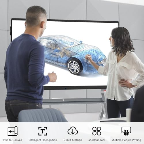 65'' Smart Board, 4K Touch Screen Interactive whiteboard, Built in Dual System Windows 11 & Android, All-in-One Digital Whiteboard for Classroom Office Home with Open App Ecosystem (Board+Wall Mount) - Image 4