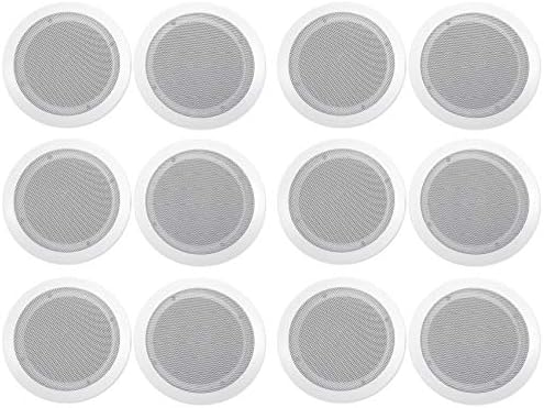 Rockville CC65T White 6.5" 70V Restaurant Ceiling Speakers, 12-Pack by Rockville