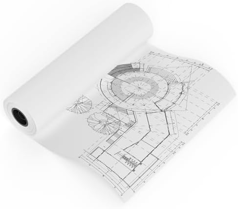 MFLABEL Wide Format Paper 36" x 150' Plotter Paper 1 Rolls CAD Bond Rolls 20lb 2" Core for CAD Printing on Wide Format Ink Jet Printers by MFLABEL