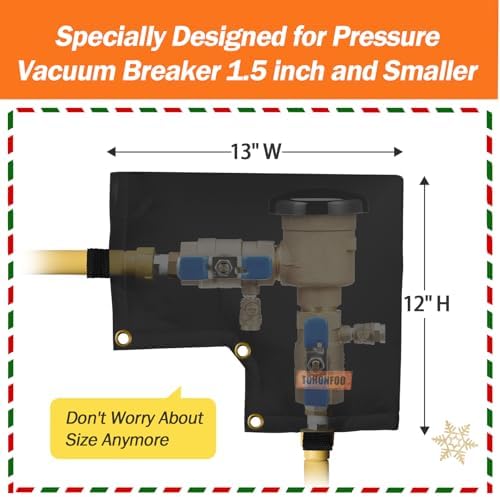 Backflow Preventer Insulation Cover for Vacuum Breaker, 13"W x 12"H, Black - Image 2
