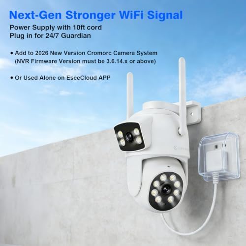 WiFi Security Camera 4MP, Dual Lens View, Pan Tilt Fixed, Tracking - Image 2
