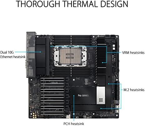 ASUS Pro WS W790 SAGE SE Intel LGA 4677 CEB Motherboard,PCIe 5.0, 7 xPCIe 5.0 x16 Slots,DDR5 R-DIMM, 2x10G BMC LAN, LAN Server-Grade Remote Management,Front and Rear USB 3.2 Gen 2x2 Type-C®,ACCE - Image 4