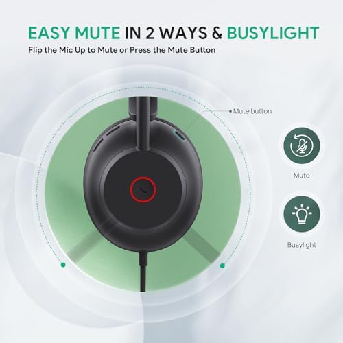 Yealink UH35 Wired Headset,USB-A,AI Noise Canceling Mic,Call Control,On-Ear (Pack of 2) - Image 6