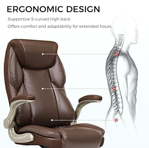 EUREKA ERGONOMIC Galene Executive Office Chair, Brown - Image 6