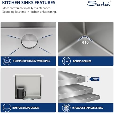 Sarlai 12 Bar Sink Undermount 12 x 15 Inch Workstation Stainless Steel - Image 6