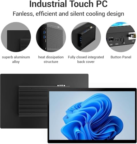 All-in-One Panel PC Industrial Touchscreen Tablet 15.6", Fanless Embedded Panel Computer Win11 Pro N5095 8GB RAM 128GB ROM, Tablet PC 1920 * 1080 IPS, 4xUSB3.0, Full FunctionType-C, HDMI, LAN - Image 5