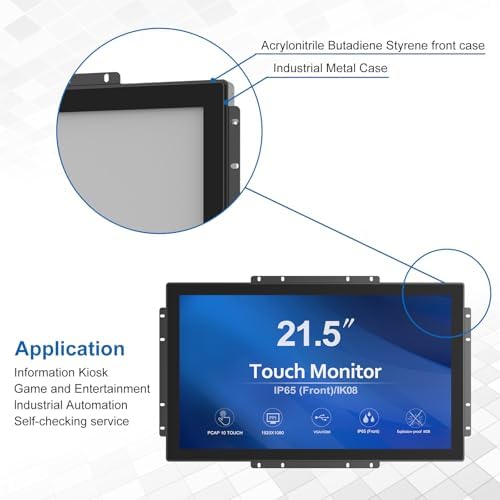 GreenTouch 21.5 Inch Open Frame LCD Display Touch Screen Monitor HDMI VGA DVI Inputs 1000 Nits for Outdoor Kiosk - Image 5
