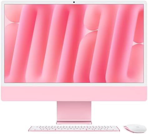 Apple 2024 iMac All-in-One Desktop Computer with M4 chip with 10-core CPU and 10-core GPU: Built for Apple Intelligence, 24-inch Retina Display, 16GB Unified Memory, 512GB SSD Storage; Pink by Apple