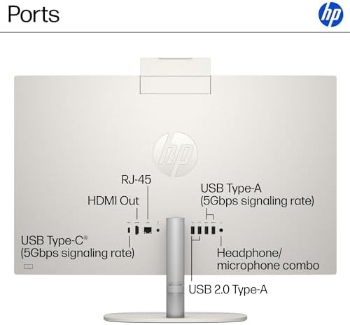 HP 23.8 inch All-in-One Desktop PC, FHD Display, Intel Core i5-1334U, 16 GB RAM, 512 GB SSD, Intel UHD Graphics, Windows 11 Home, Shell White, 24-cr0112 (2025) - Image 7