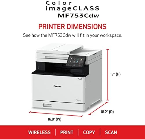 Canon imageCLASS MF753Cdw Wireless Duplex Color Laser All-in-One Printer, Scanner, Copier, Fax, 35 PPM, White - Image 2