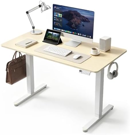 40 Inch Height Adjustable Standing Desk for Home Office, Natural by Unknown