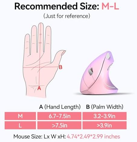 TECKNET Ergonomic Mouse, 4800 DPI Wireless Bluetooth Vertical, 3-Device - Image 3