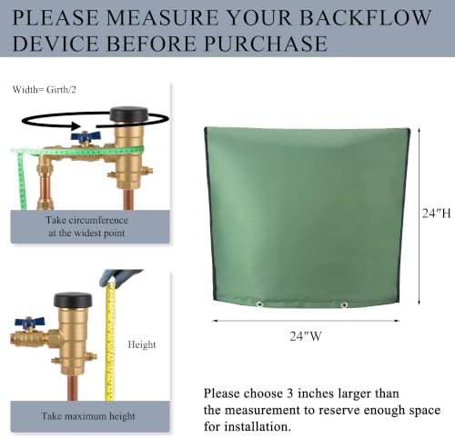 24"Wx24"H Backflow Preventer Insulation Cover, Sprinkler Covers for Outside - Image 2