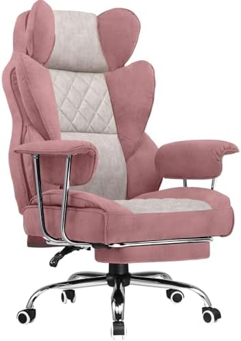 COMHOMA Big and Tall Gaming Chair with Pocket Spring Lumbar Support, Ergonomic Office Chair with Footrest, Executive Desk Chair with Outward Fixed Soft Armrests, Computer Chair with High Back, GYPK by ComHoma
