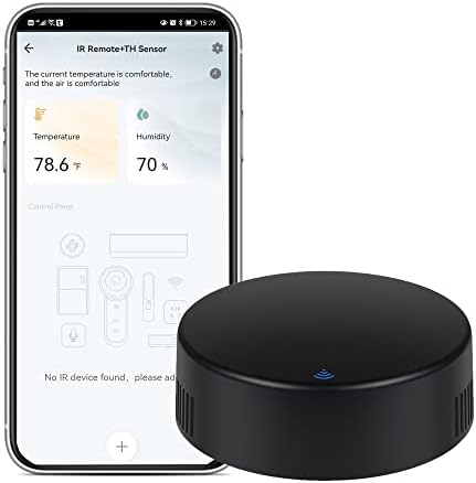 Smart IR Remote Control: Universal WiFi Infrared Remote Control with Temperature Humidity Sensor, App&Voice Control, 3in1 WiFi Thermometer Hygrometer, Compatible with Alexa, Google Assistant by SENCKIT