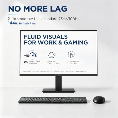 KOORUI 27-inch Computer Monitor, 144Hz FHD VA for Work, Stream & Play - Image 2