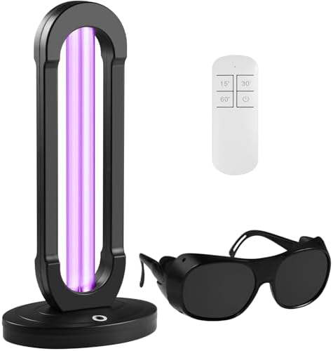 38W UV Light UVC Lamp | 265nm Air & Surface Refreshment | One-Piece Construction, 3-Stage Timer, Remote + Manual Control w/Buzzer | Avoid Exposure (with Ozone) by Tesiplz