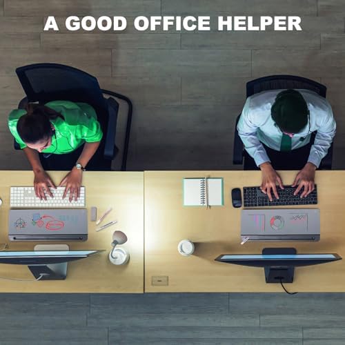 TSJ OFFICE Desktop Whiteboard Dry-Erase-Board - Computer Keyboard Stand White Board Surface Pad with Drawer, Desk Organizers with Accessories for Office, Home, School Supplies - Complete Grey - Image 6