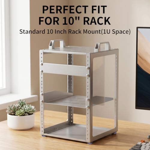 1U Server Rack Shelf, 10 Inch Vented Rack Mount Cantilever Tray, 2 Pack - Image 4