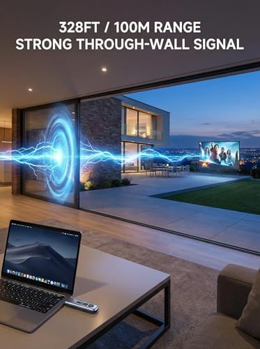 4K Wireless HDMI Transmitter and Receiver, 328FT/100M Long Range Extender Kit, True 4K@30Hz Input/Output, 5G/2.4G Plug Play Adapter Laptop to TV Projector Monitor for Home Cinema Conference - Image 3
