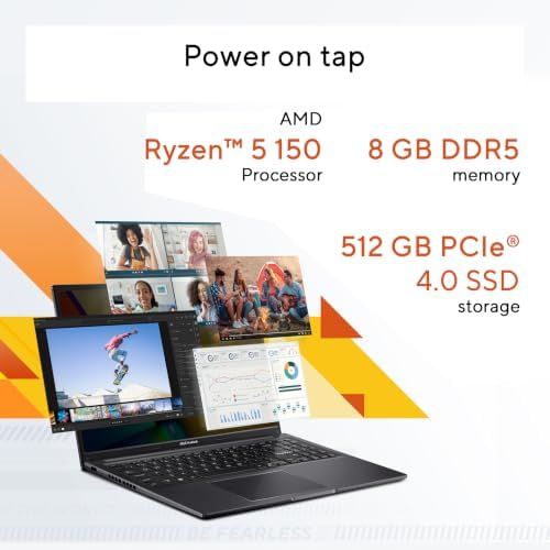 ASUS Vivobook 16 Laptop - 16” WUXGA 1920X1200 16:10 Display - AMD Ryzen™ 5 150 Processor, 8 GB RAM, 512 GB SSD, Windows 11 Home, Indie Black, M1605NAQ-ES51 - Image 4