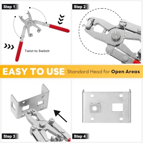 Rotable Cage Nut Tool and 10Sets Rack Screws, Cage Nut Installing/Removing Server Room Rack Side and Top, IT, Data Center, Cabinet, Server Shelves Fixing, Tool for Cage Nut of M4 M5 M6 M8 M10-(Red) - Image 5
