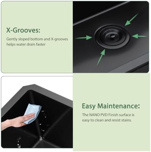 32 Inch Matte Black Undermount Kitchen Sink - Image 7