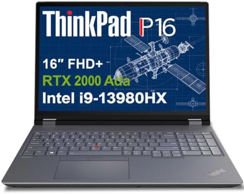 Lenovo ThinkPad P16 Mobile Workstation, Intel 24-Core i9-13980HX, NVIDIA RTX 2000 Ada 8GB, 32GB DDR5 RAM, 2TB SSD, 16" WUXGA, Backlit Keyboard, Fingerprint Reader, Windows 11 Pro by Unknown