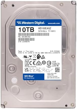 Western Digital 10TB WD Blue Internal Hard Drive HDD - 7200 RPM, SATA 6 Gb/s, 512 MB Cache, 3.5" - WD100EAGZ - Image 2