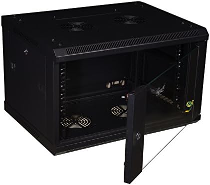 Rosewill Professional 6U Wall mount Cabinet Enclosure 19-Inch Server Network Rack With Locking Glass Door 16-Inches Deep Black (RSWM-6U001) - Image 2