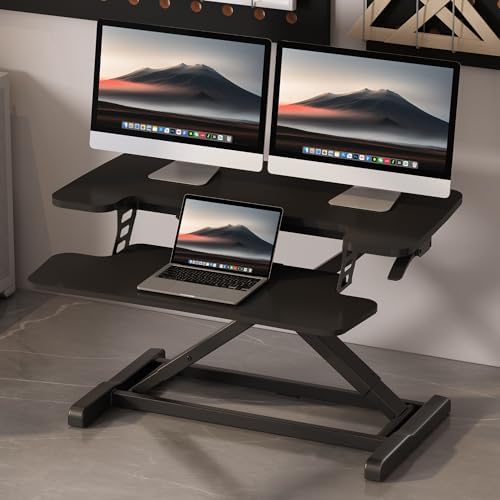 FLEXISPOT 32" Standing Desk Converter, Black - Image 2