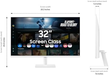 Samsung 32” Smart Monitor M7 (M70F) 4K UHD Display, Samsung Vision AI, Smart TV Apps, Gaming Hub, USB-C, HDMI and USB-A, White, LS32FM703UNXZA, 2025 - Image 4