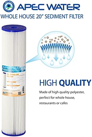 APEC Water Whole House Reusable Pleated Sediment Filter, 20" x 4.5" - Image 2
