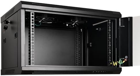 RackPath 6U Professional Wall Mount Server Cabinet Network Rack Enclosure with 2X Quiet Cooling Fan, 1x Brush Cable Management Panel, Black - Image 5