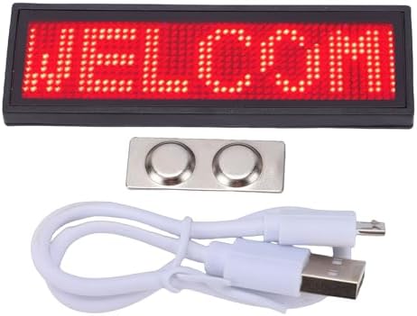 Jiawu LED Name Badge, 12x48 Pixels Mobile APP Control Programmable Name Tag, Red LED Tag with Detachable Magnet and Pin Bracket for Trade Show Party Professional Use - Image 6