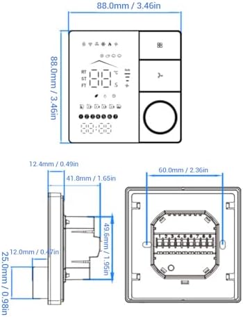 Smart Thermostat, WiFi Temperature Controller Panel 16A, APP Remote Scheduling, Programmable, IP20 Rated, for Home, Hotel, Office - Image 6