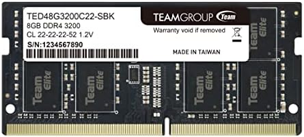 TEAMGROUP Elite DDR4 8GB Single 3200MHz PC4-25600 CL22 (2933MHz or 2666MHz) Unbuffered Non-ECC 1.2V SODIMM 260-Pin Laptop Notebook PC Computer Memory Module Ram Upgrade - TED48G3200C22-S01 by TEAMGROUP