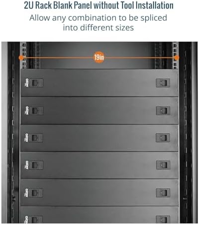 Tecmojo 5 Pack 2U Blank Panel, Cold Rolled Steel Rack Blank Panel, Rack Mount Plate for 19 in Server Rack Enclosure or Network Cabinet, Toolless Mounting, Black - Image 7