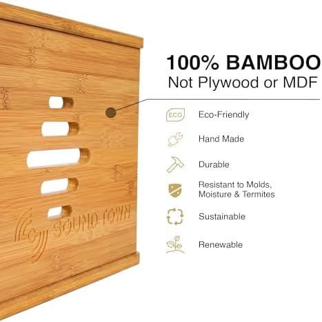 Sound Town DIY Solid Carbonized Bamboo Slanted 12U Studio Rack (4U Top + 8U Lower), with 2U Bottom Storage, Slide-Out Tray, Caster, For Recording Room, Home Studio (STBR-ST12T) - Image 6