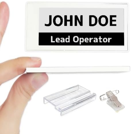 [Santek] EZ Sign NFC E-Paper Display – Battery-Free, 0.13" Ultra-Thin Rewritable 2-Color Display, Unique ID & Name Tag, No Pairing, PC/Android/iOS Compatible IP65 (White, 2.9 inch) by Santek
