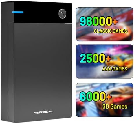 Kinhank 12TB Retro Gaming Hard Drive with 96,000+ Games,External Retro Game Hard Drive with 400+ Emulators,USB 3.0 HDD External Game Drive for PC for Win-7/8/10/11,Gifts for Men by Kinhank