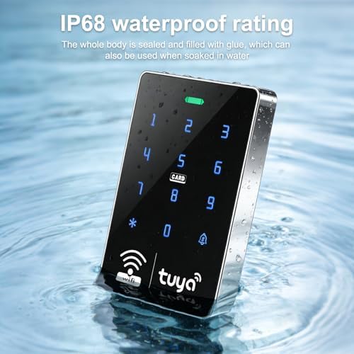 S10 TUYA Wi-Fi Access Control Keypad, IP68 Waterproof, RFID Touchscreen Access Controller, Mobile App Door Opening, Password Keypad, 1000 User Capacity, Home Single and Double Door Access - Image 2